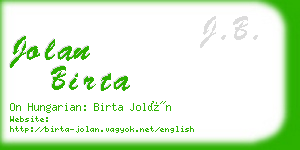 jolan birta business card